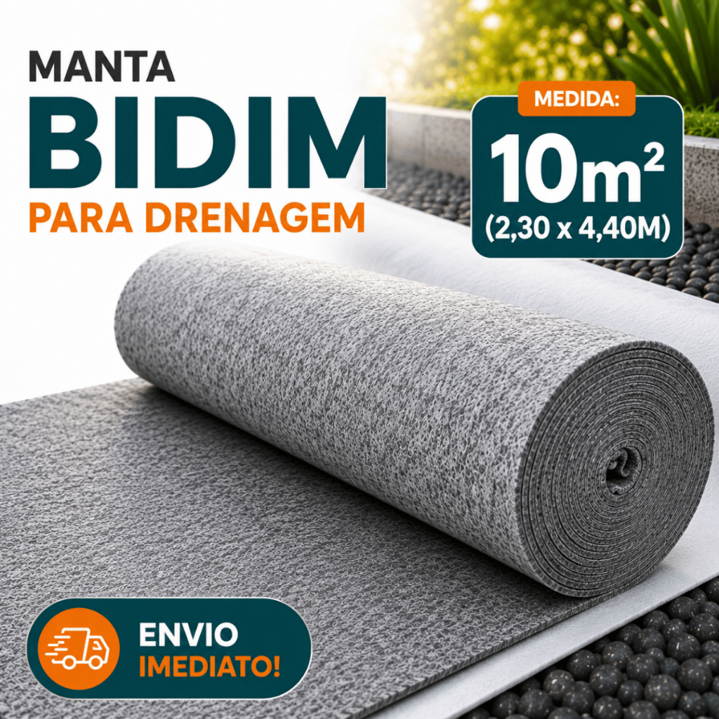 Manta Geotêxtil Bidim Original 10m² (2,30x4,40) – Ideal para Drenagem, Vasos e Jardinagem
