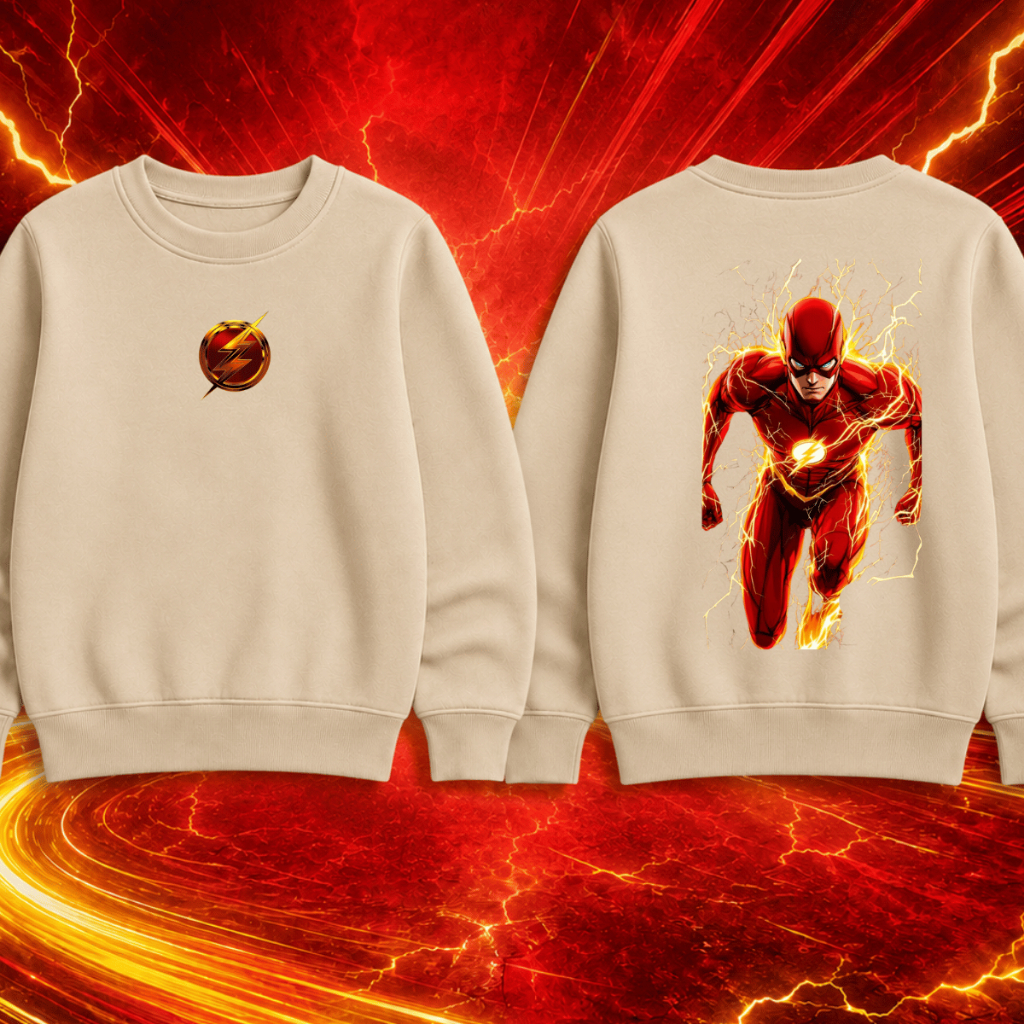 Moletom Infantil Sem Capuz Flanelado Menino Herói Flash