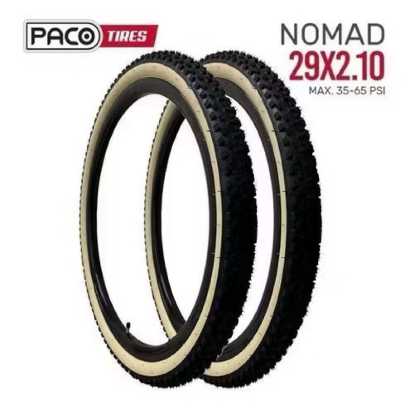 Pneu Bicicleta Aro 29x2.10 Faixa Bege 54-622mm Paco Nomad Bike.
