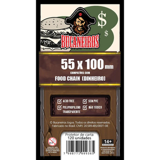 Sleeve Customizado para Food Chain - Dinheiro (55x100) - Bucaneiros