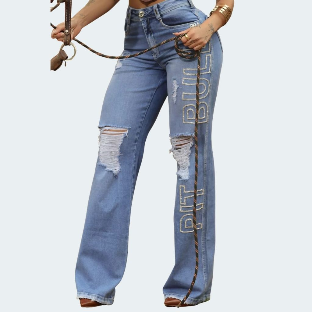 Calça Feminina Pit Bull Jeans Wide Leg original, calça pantalona pit bull jeans.