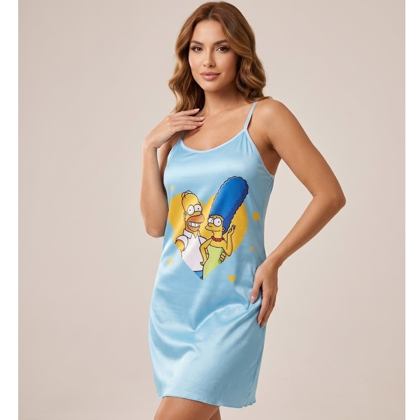 Camisola Vestido Pijama Alça Regulável Estampado Suede Conforto Moda Lingerie Para Dormir Estilo