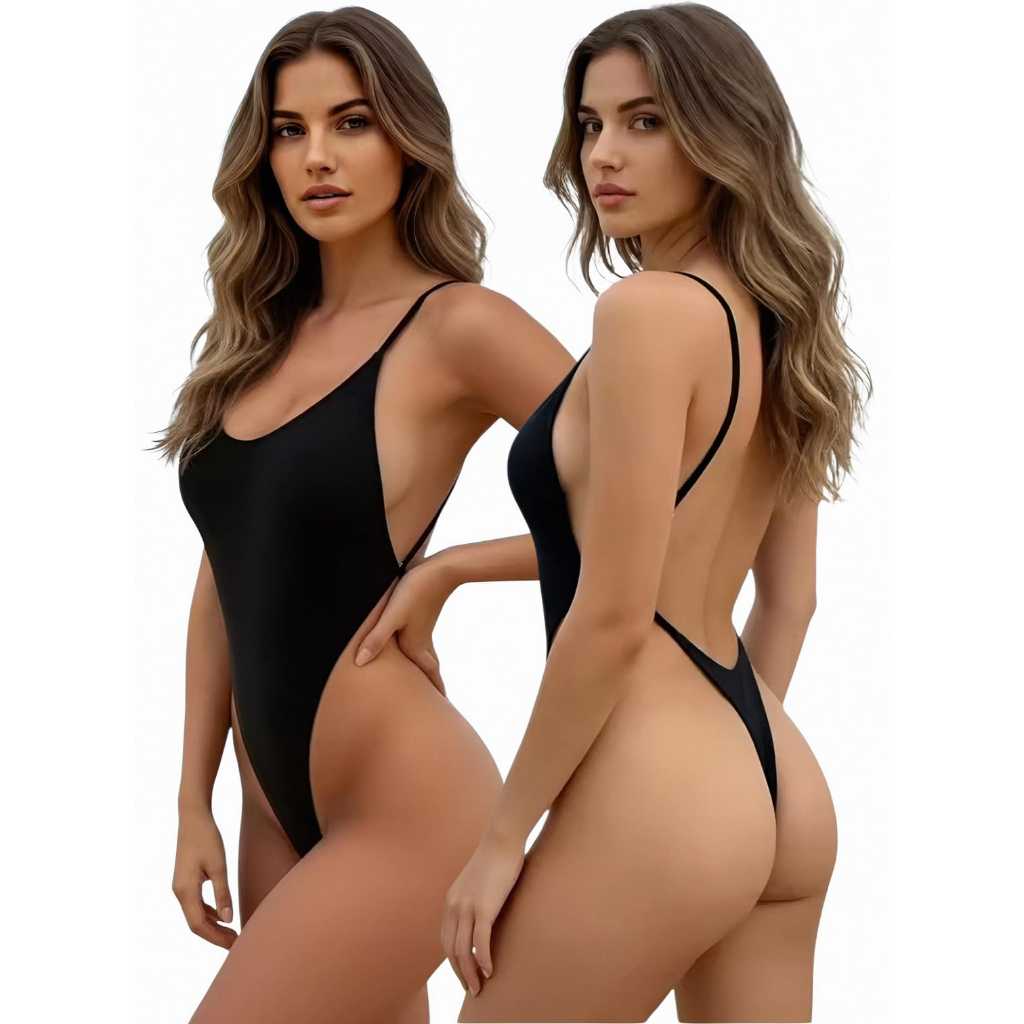 Maiô body fio dental cavado feminino moda praia luxo colado modela corpo estiloso 2096