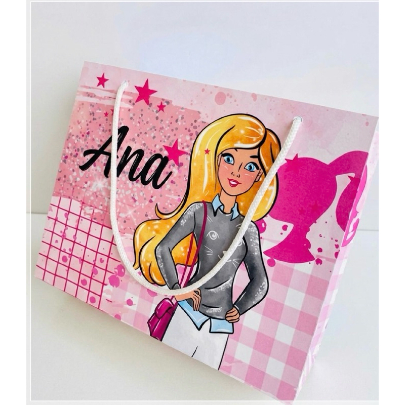 Sacolinha Barbie Personalizada | Lembrancinha | mimos | Aniversário Barbie   - SEMI MONTADA - PEGUE E MONTE