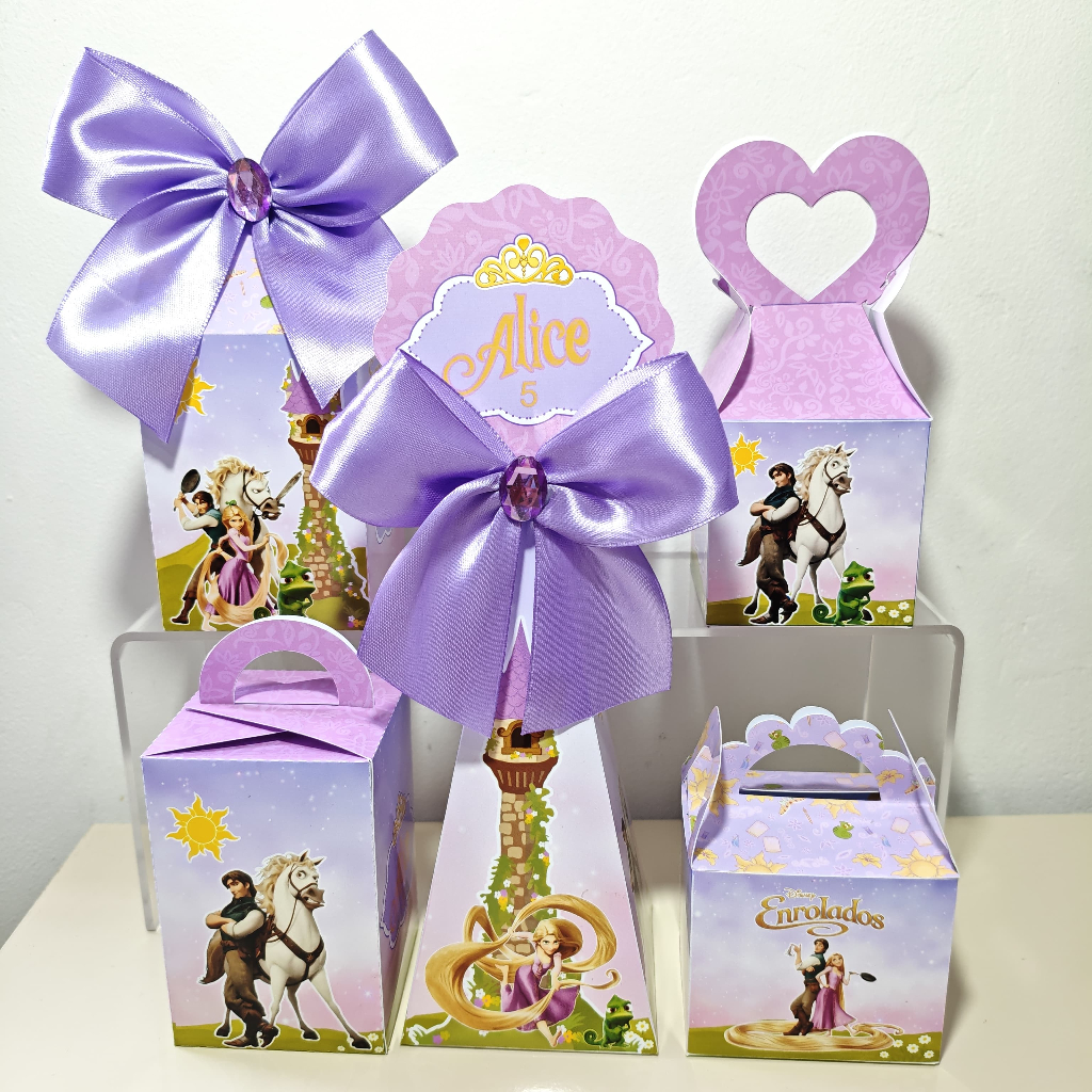 Kit Caixas personalizadas Enrolados Rapunzel/  Caixinhas Personalizadas  /Lembrancinha de Festa /Aniversário