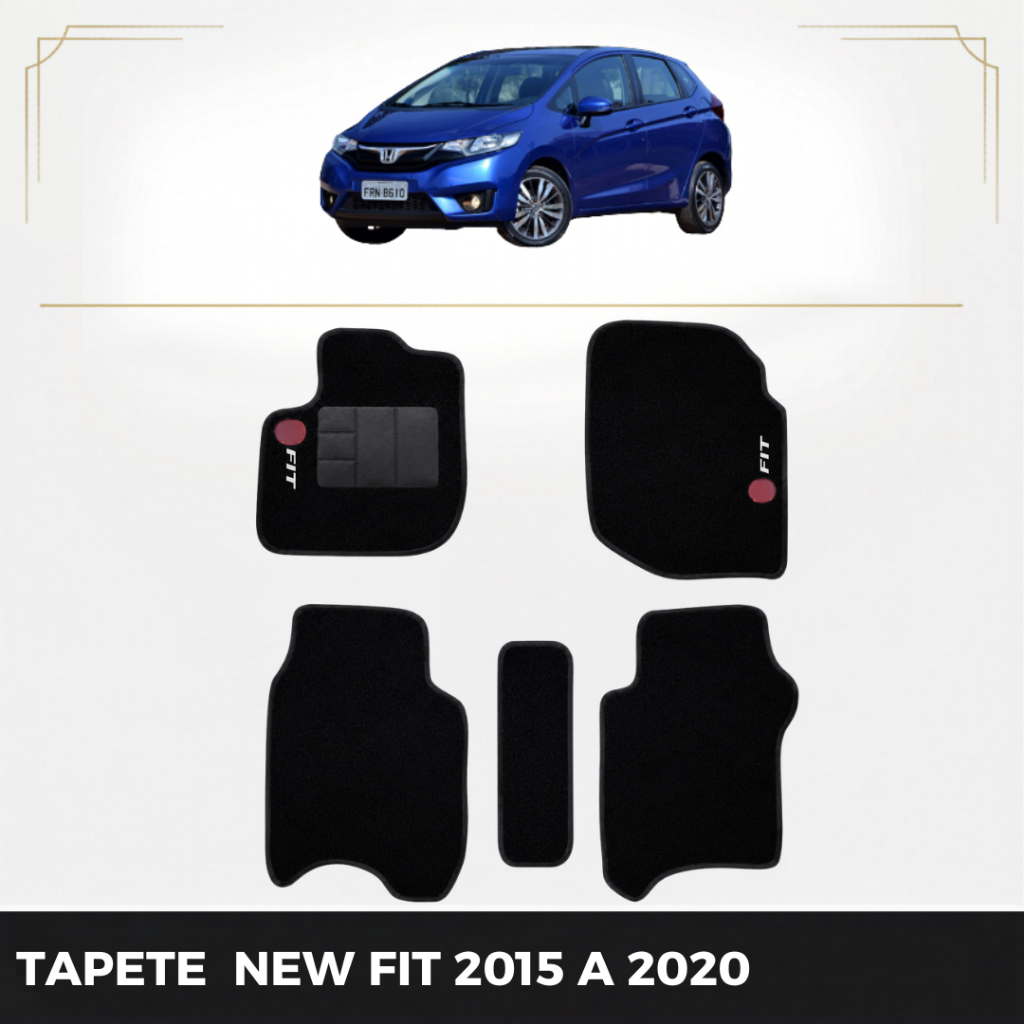 Kit de tapetes 5 peças específico New Fit 2015 16 ... 19 2020 Carpete Preto