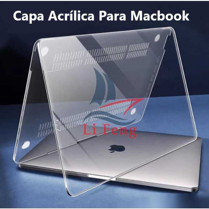 Case Capa Macbook Acrílico + capa teclado e pelicula de gel Air13 m1/Pro 13/Air1