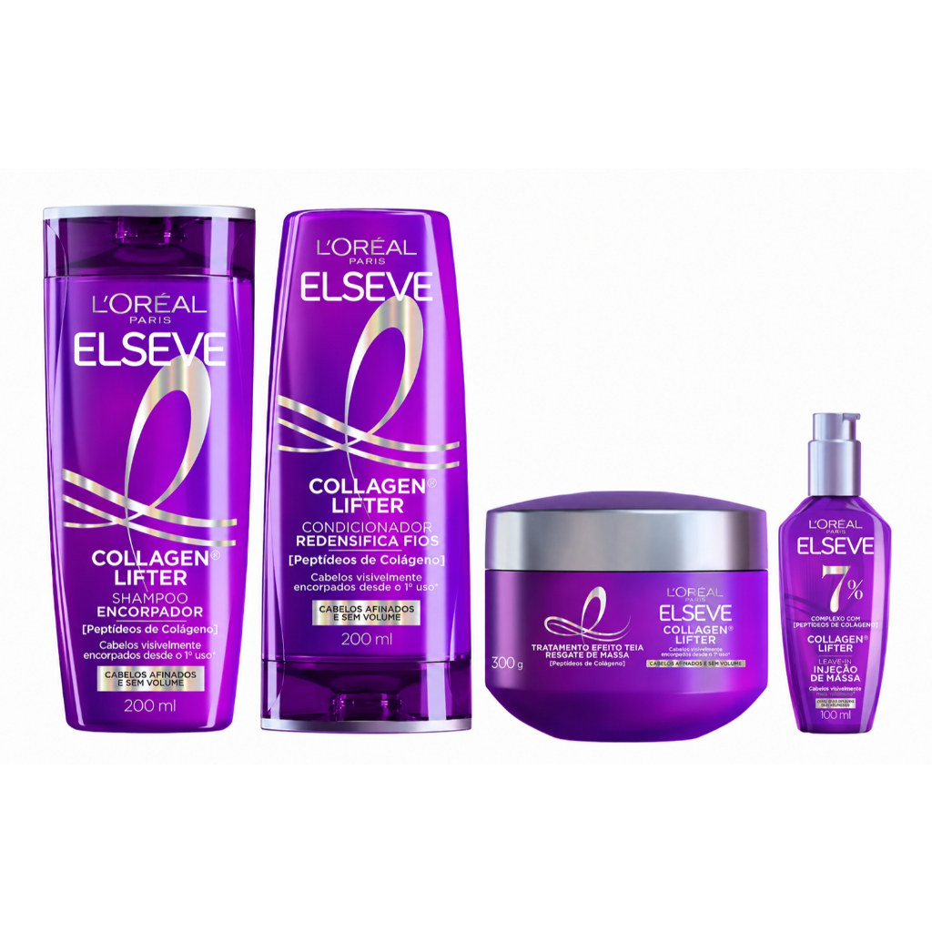Kit Shampoo + Condicionador + Máscara + Sérum Colágeno Elseve L'Oréal Paris