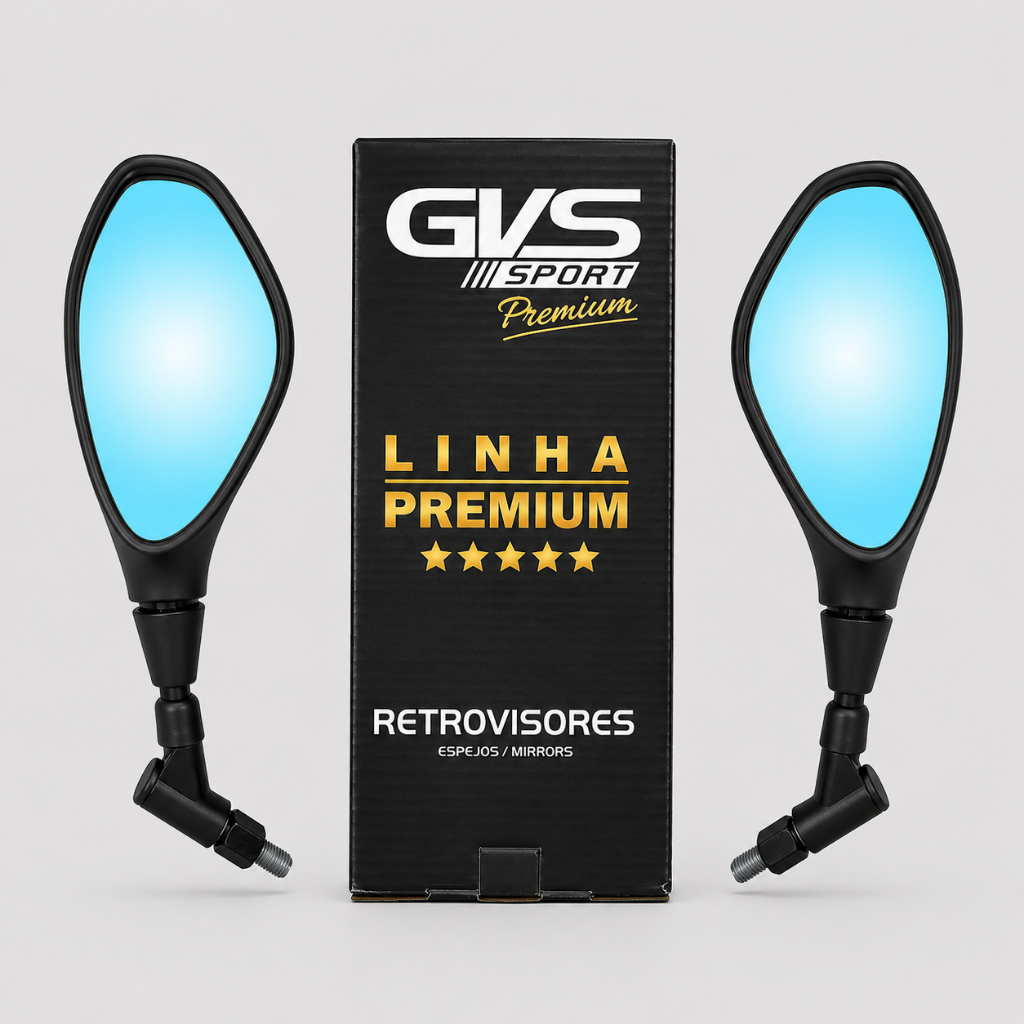 Retrovisor F800 Rosca Honda Giro 360 Gvs Original Lente Convexa Azul
