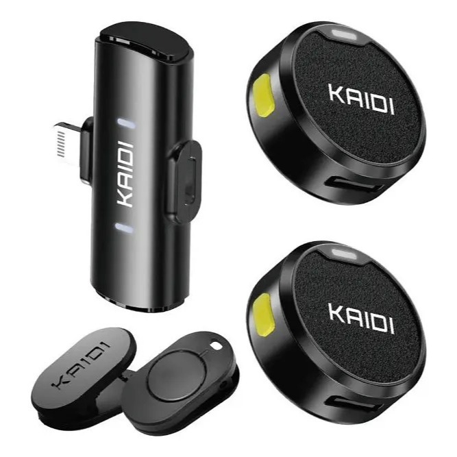 Microfone de Lapela Sem Fio Tipo C Antirruído Profissional Imã Clip Magnético Fixação Fácil Live