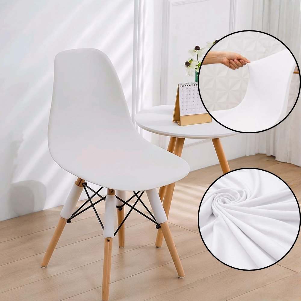 Capa de Cadeira Charles Eiffel Eames Nordic Botone Soft Luxo - Cores Lisas - Kit com 1 2 4 Unidades
