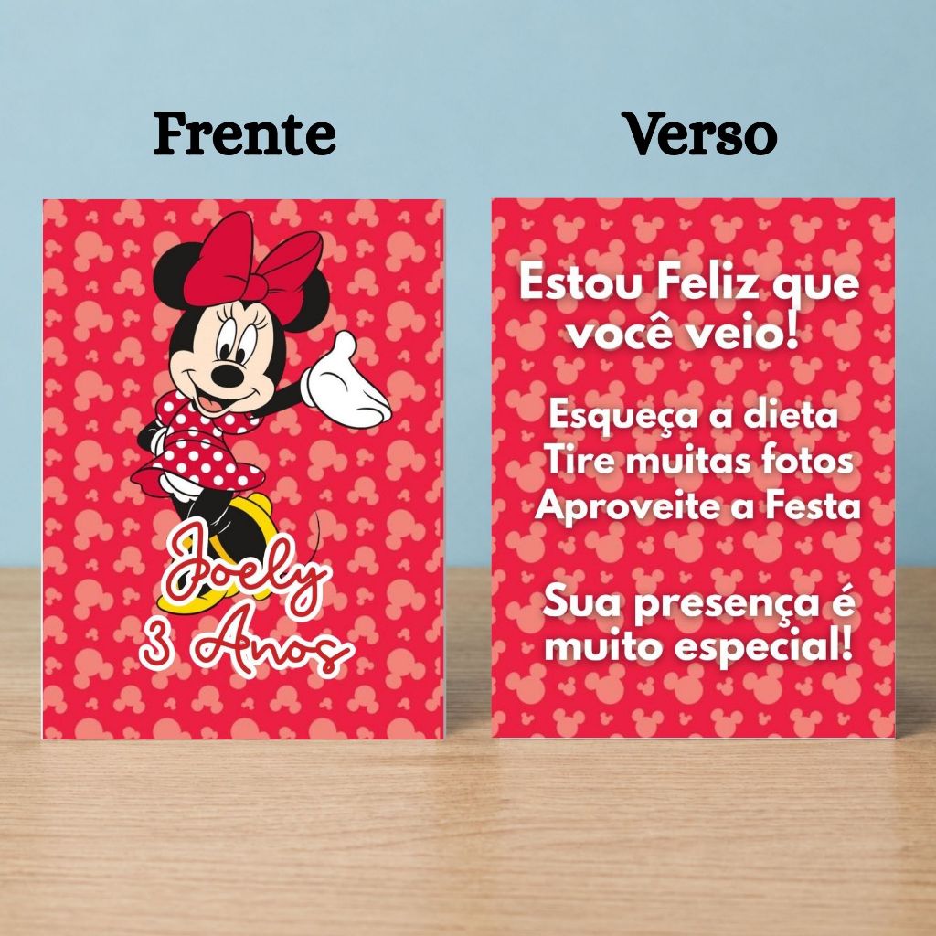 Plaquinhas MINNIE VERMELHA Festa Infantil - Plaquinhas para Centro de Mesa Kit Festa