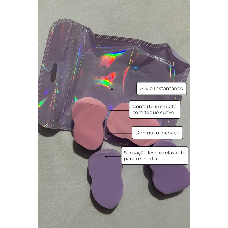 Kit 4 Esponjas de Maquiagem Macias para Base Corretivo Pó Blush e Contorno Uso Seco ou Úmido