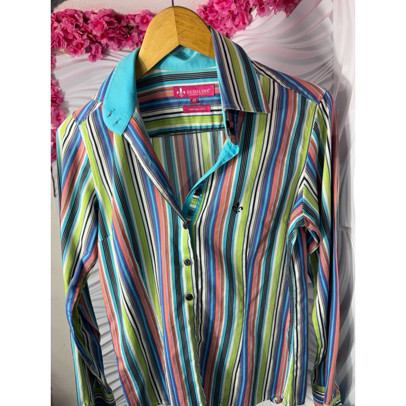 ✨ Camisa Social Dudalina Feminina Listrada – Tam. 40 ✨
