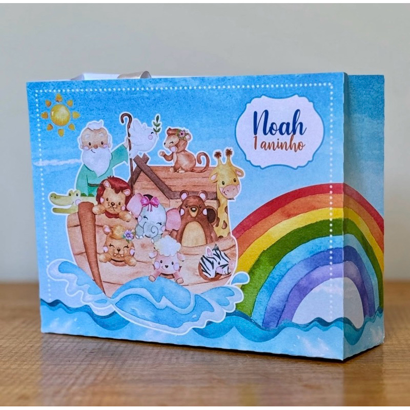 SACOLINHA ARCA DE NOÉ MENINO, LEMBRANCINHA PARA FESTA, FESTA INFANTIL, SACOLINHA G, FAZEMOS QUALQUER TEMA