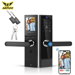 ANTUVI Digital Biometric Electronic Lock With Camera+Wi-Fi Tuya Fechadura Eletrônica 5 Modos Abertura