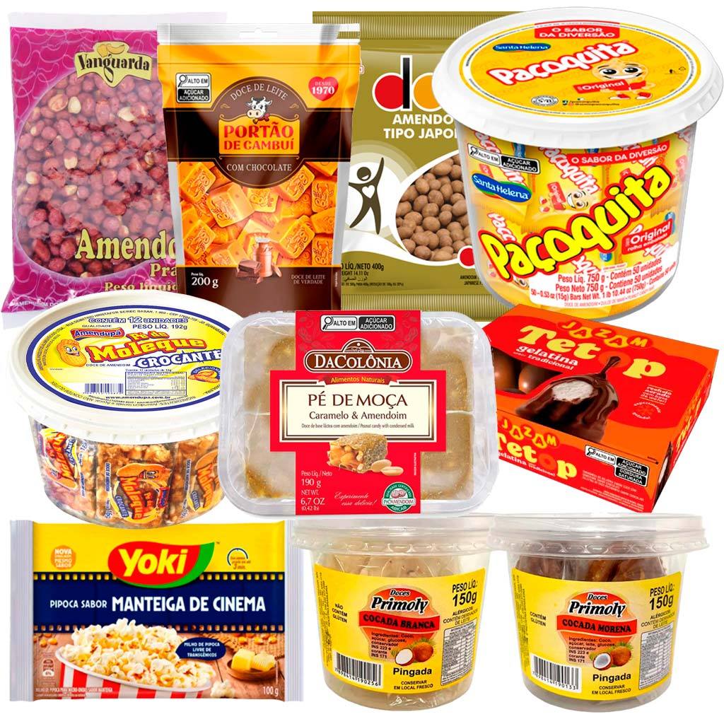 Kit Festa Junina Mesa Completa com 10 Doces Típicos de São João