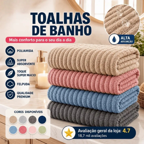 Toalha De Banho Grossa Flanelada Fleece 140x70cm Microfibra Grande Secagem Rápida Leve Super Macio