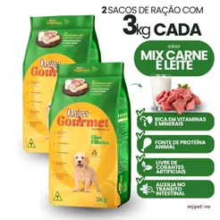 2 Ração Quatree Gourmet Cães Filhotes Mix Carnes e Leite - 3Kg
