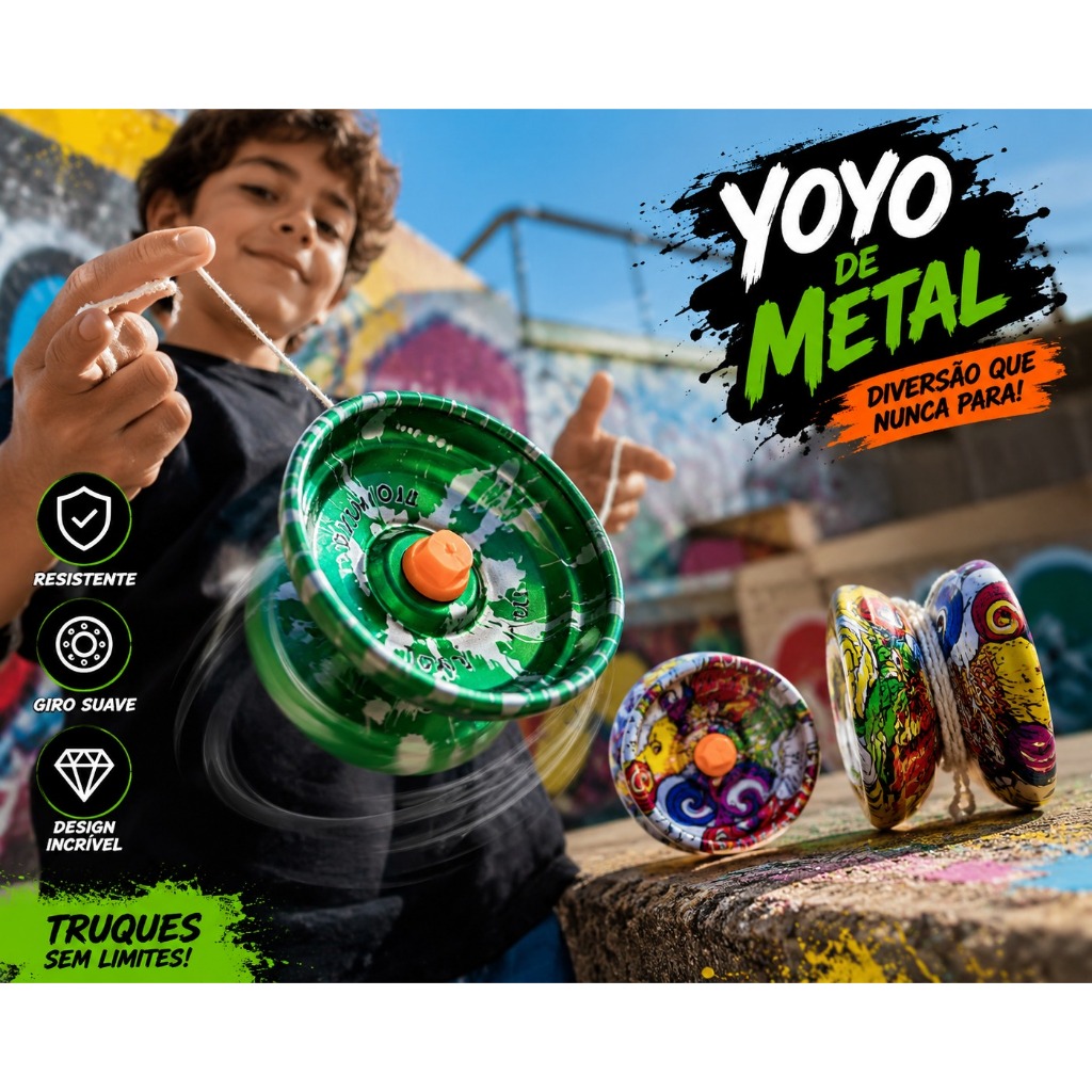 Ioio Yoyo De Metal Profissional Super Rolamento Para Manobra