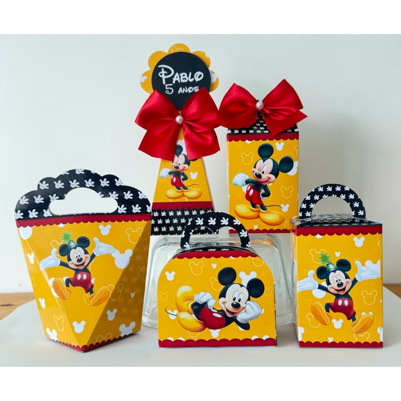 KIT PERSONALIZADO MICKEY KIT FESTA PERSONALIZADOS MIMO LEMBRANCINHA CAIXINHAS PARA FESTA INFANTIL ANIVERSÁRIO