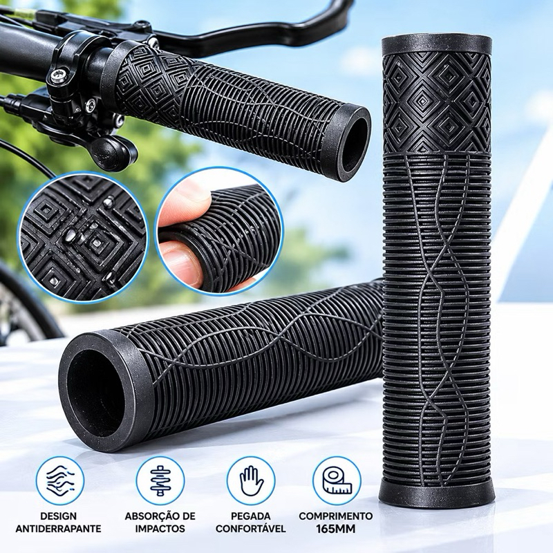 PAR Manopla Grau Silicone 165mm Grande Super Aderente LTX Modelo Gios Freeride DIRT Jump