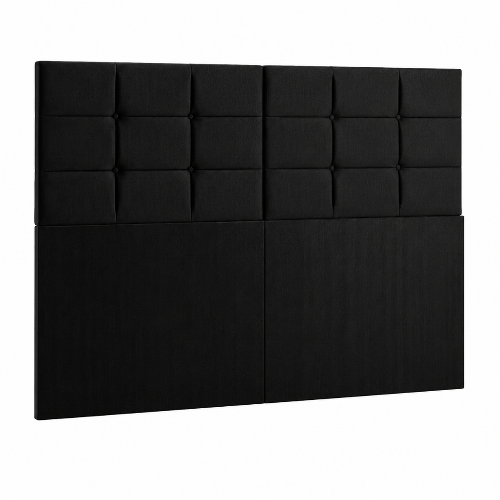 Cabeceira De Cama Casal Com Pés Casal 140 e Quenn 160 Cor Preto Luxo Modelo Dubai- CASA LGM