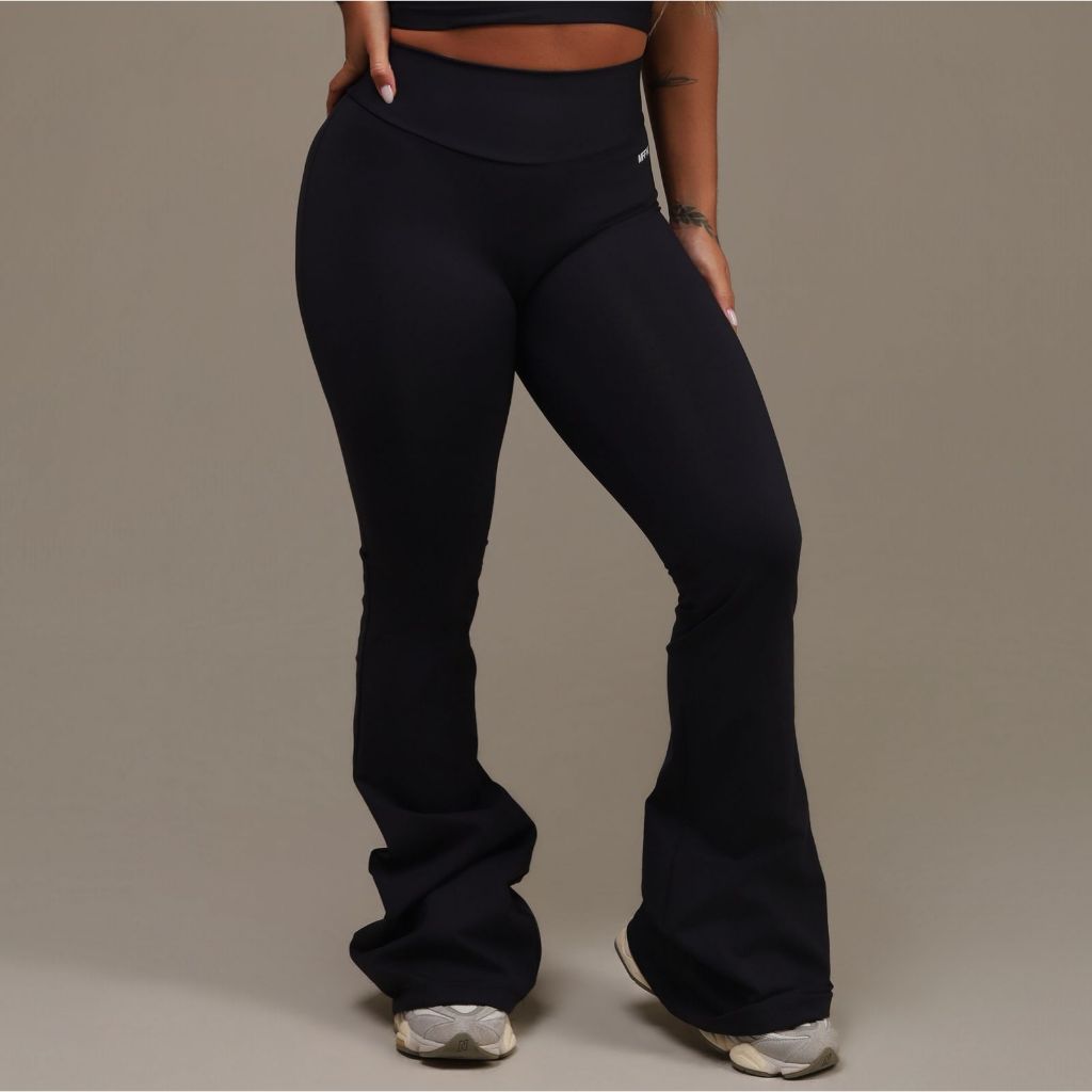 Calça Flare Academia Feminino Treino Fitness Crossfit Alta Compressão Qualidade Empina Poliamida Empina Musculação