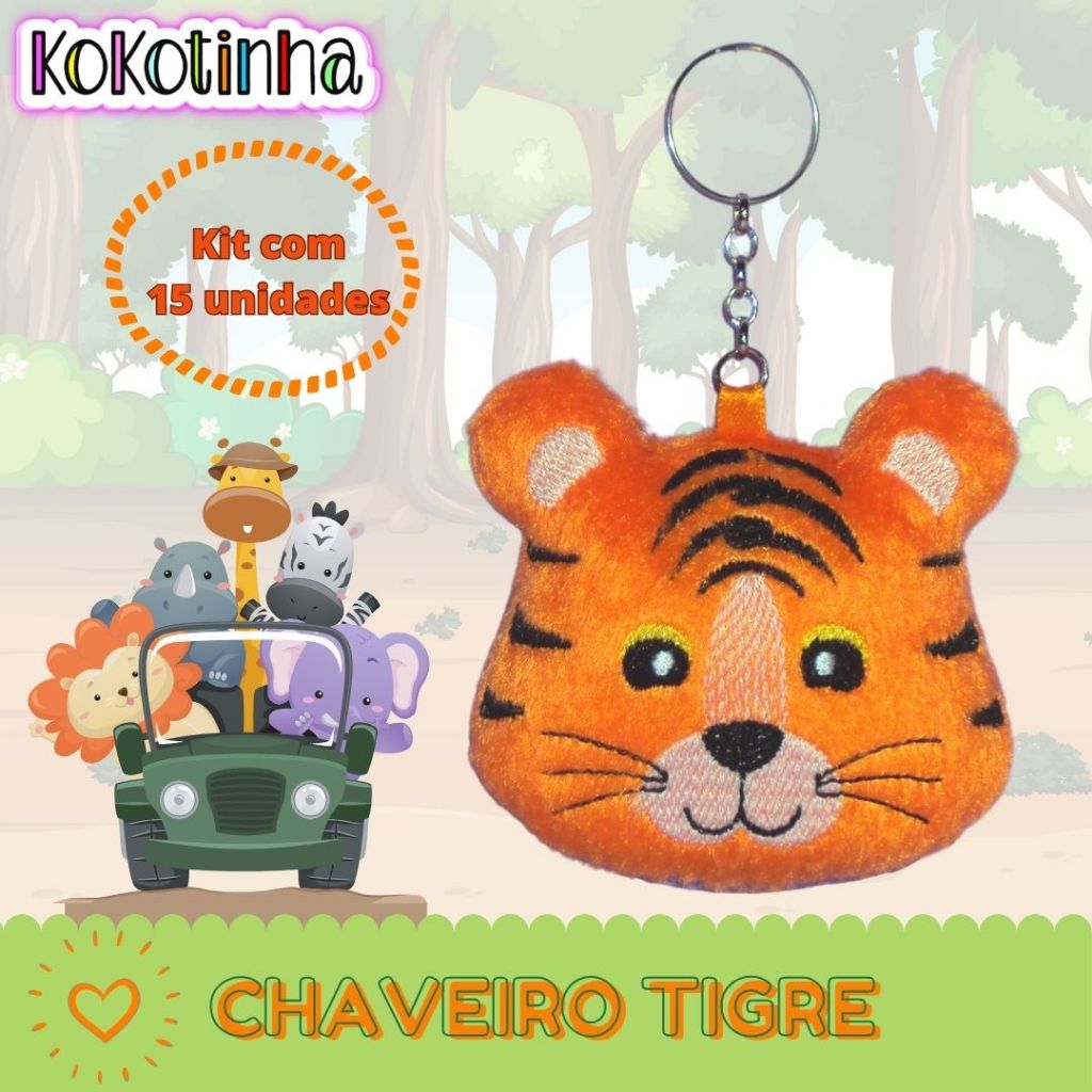 Lembrancinha Personalizada Tigrinho - Kit c/ 15 unidades