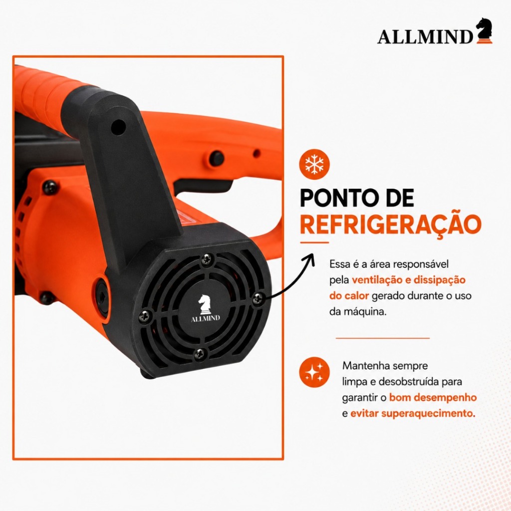 Motosserra Elétrica Profissional 16” 2000W – Alta Potência, Corte Rápido e Preciso · foto 2