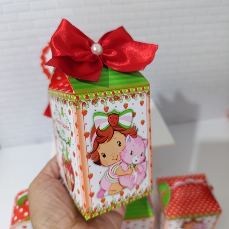 Caixa MILK MORANGUINHO personalizado - festa infantil - lembrancinha de festa - decoração de festa