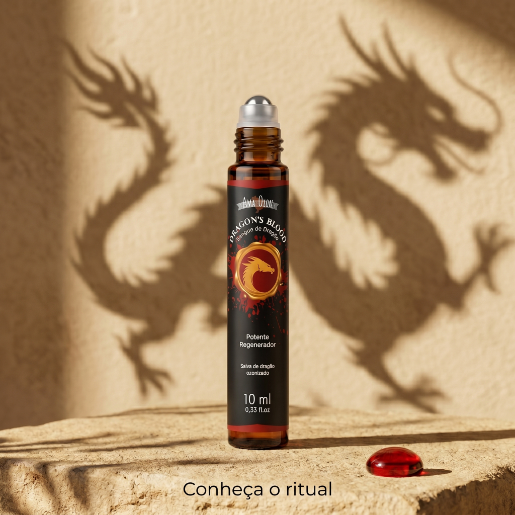 Óleo Ozonizado Seiva Sangue de Dragão Girassol e Urucum Em Roll-on De 10ML Ama Ozon Ritual Botânico