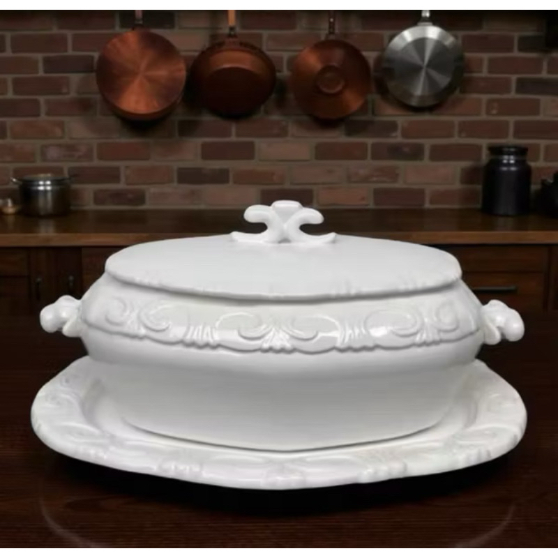 Sopeira Colonial 5 Litros Grande Branca Com Tampa - Resistente, Design Elegante