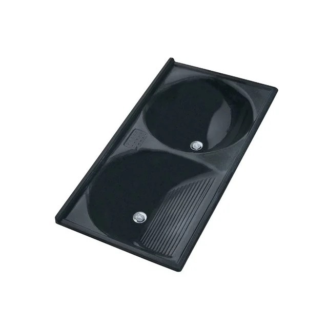 TANQUE PARA LAVANDERIA COM 2 BOJOS MARMOFIBRA SINTETICO DE 1,20  X 0,60 NA COR  PRETO