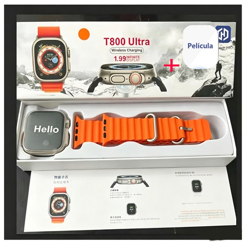 2026 Nova Relógio T800 Ultra SmartWatch Homens BT Chamada Sempre Em Exibição Temperatura Relógio Inteligente