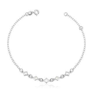 Pulseira Feminina de Prata 925 Losango com Zircônias