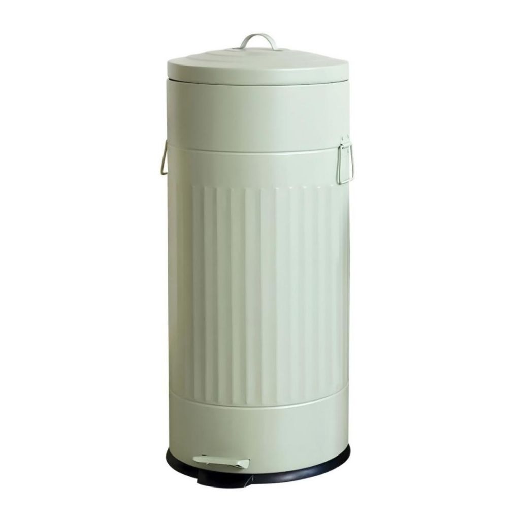 Lixeira Retrô 30L Balde Removível Pedal Fechamento Suave Banheiro Cozinha Lavand