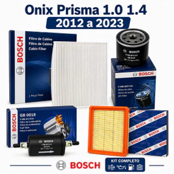 Kit Filtros Onix Prisma 1.0 1.4 2012 a 2023 Ar Oleo Combustivel Cabine
