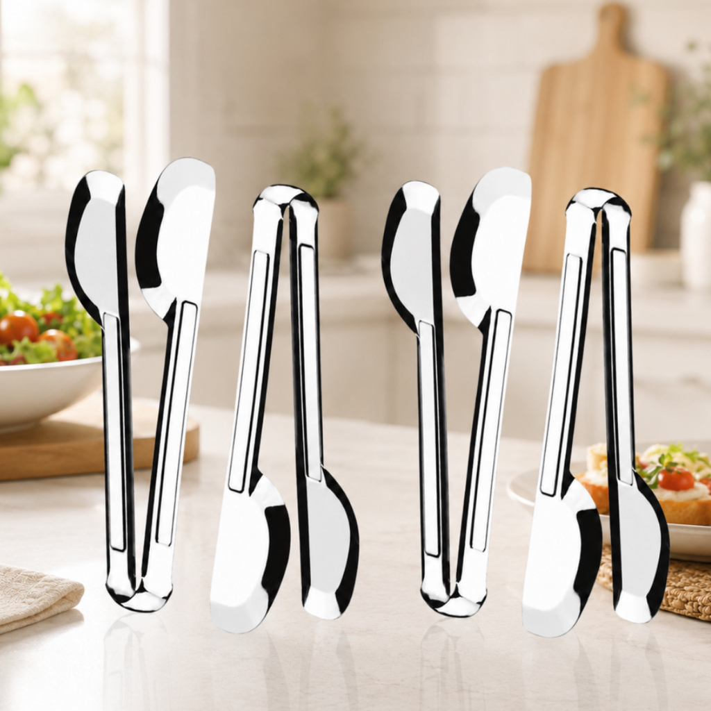 Kit 4 Pegadores Univesal De Aço Inox Para Alimentos Saladas e Frios Para Restaurantes Envio Imediato