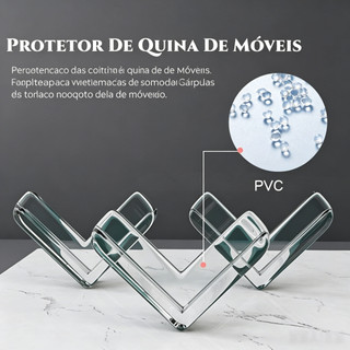 Kit 12 Protetor Quina De Mesa Em Silicone Com Adesivo Para Móveis Quarto Cozinha Promoção