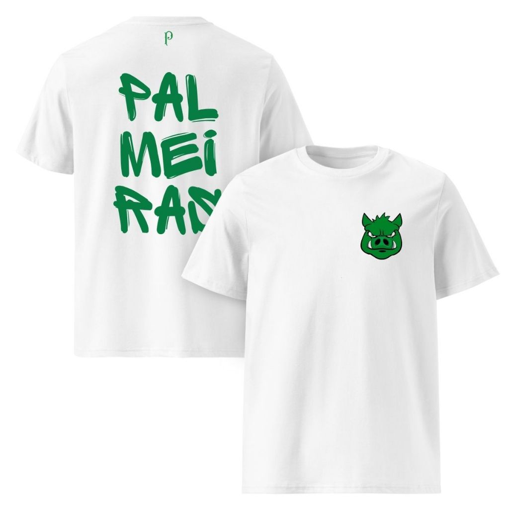 Camisa Camiseta Personalizada Palmeiras Com Nome Verdão Porco Blusa 100% Algodão Infantil - Enviar Nome Por Mensagem