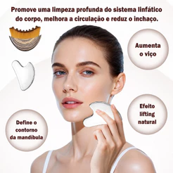 ANA1108 kit massageador facial Escovas de Contorno Linfático para o Rosto Linfáticas com 1 Ferramenta Gua Sha