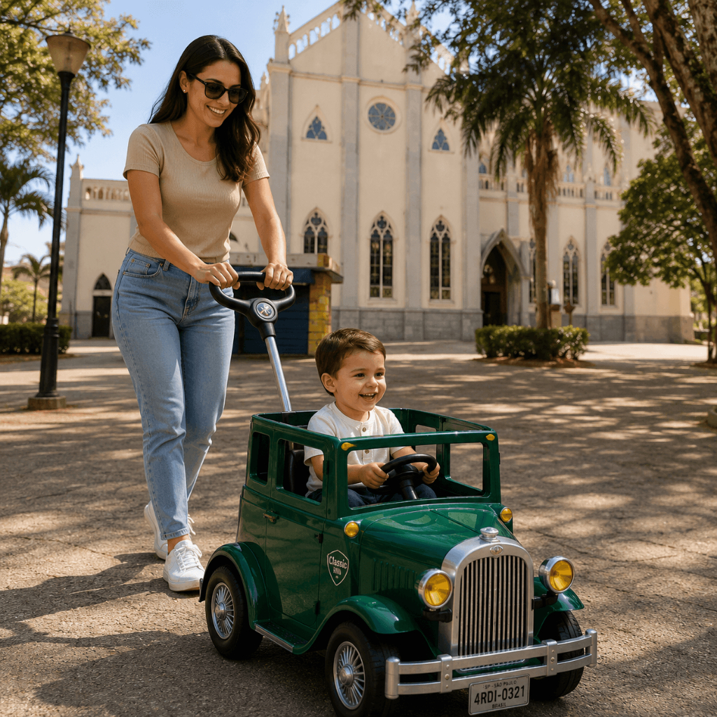 Carrinho de Passeio Pedal Bebê Calhambek Verde Calesita
