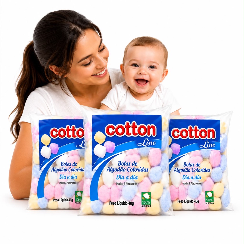 Algodão em Bolas Colorido Cotton Kit 3 5 10 20 Pacotes 40g Artesanato Escolar Decoração Oferta