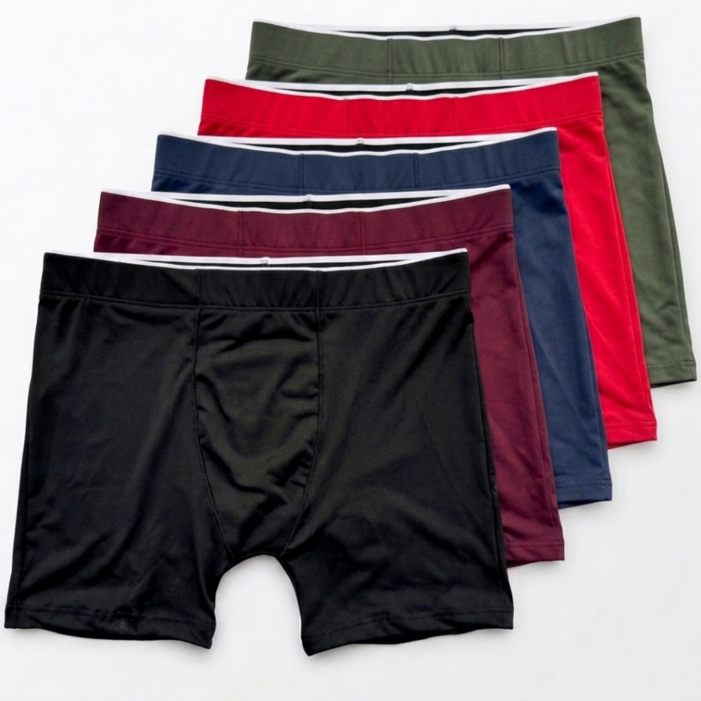 Kit 5 Cuecas Box Masculina conforto forro 100% algodão  Elástico cuecas juvenil  adolescente boxer