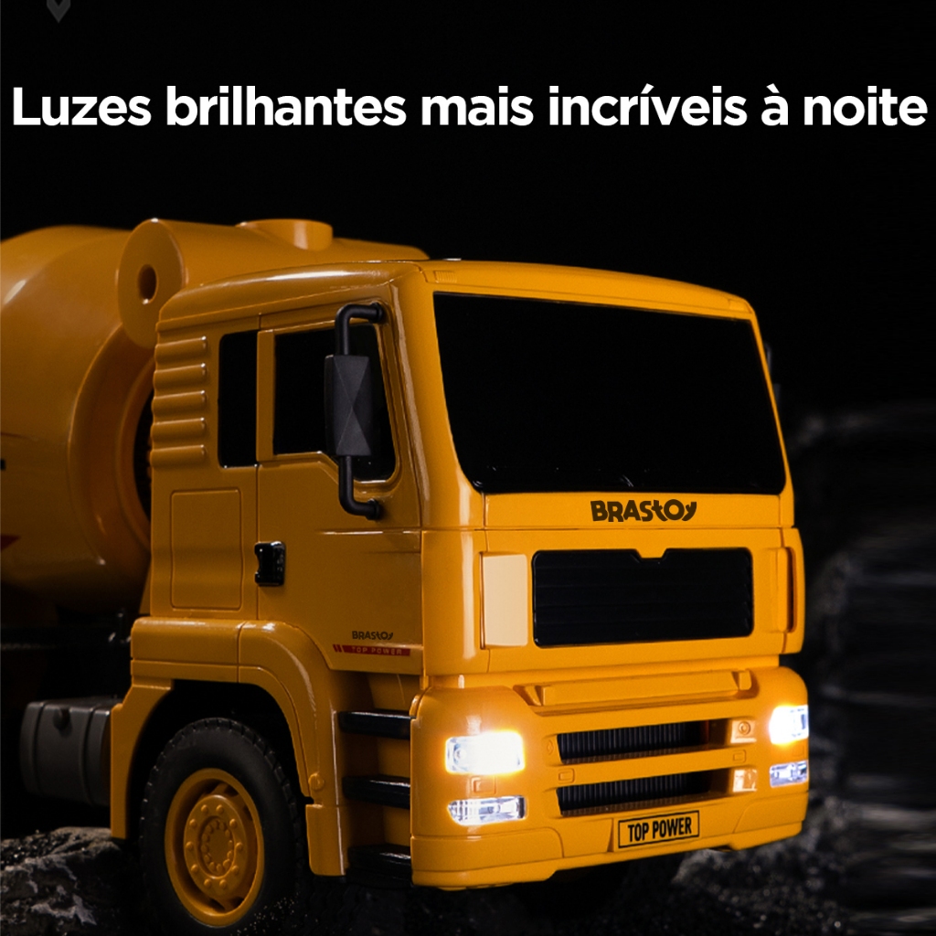 Caminhão betoneira com controle remoto, rotação de 360 graus, promoção imperdível da Brastoy