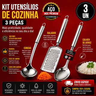 Kit Utensílios de Cozinha 3 Peças  O Kit de Utensílios de Cozinha 3 Peças é perfeito