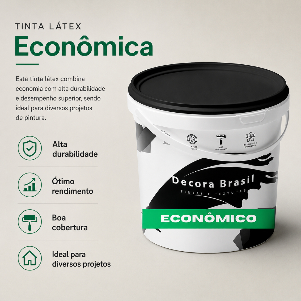 Tinta Econômica Látex a Base D'Água para reforma e construção de paredes e muros ótimo redimento