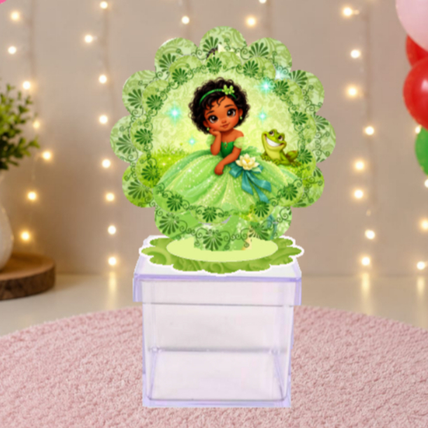 Kit Aplique Painel 3D, Tag Personalizado no tema Princesa Tiana Baby Festa/Lembrancinha/Mimo/Aniversário