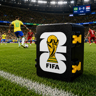 Caixa Porta Figurinhas Álbum Copa do Mundo Brasil Maleta Organizador Grande Com Divisória Estojo Futebol Cards